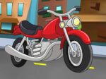 Puzzle cu motocicletă de desene animate